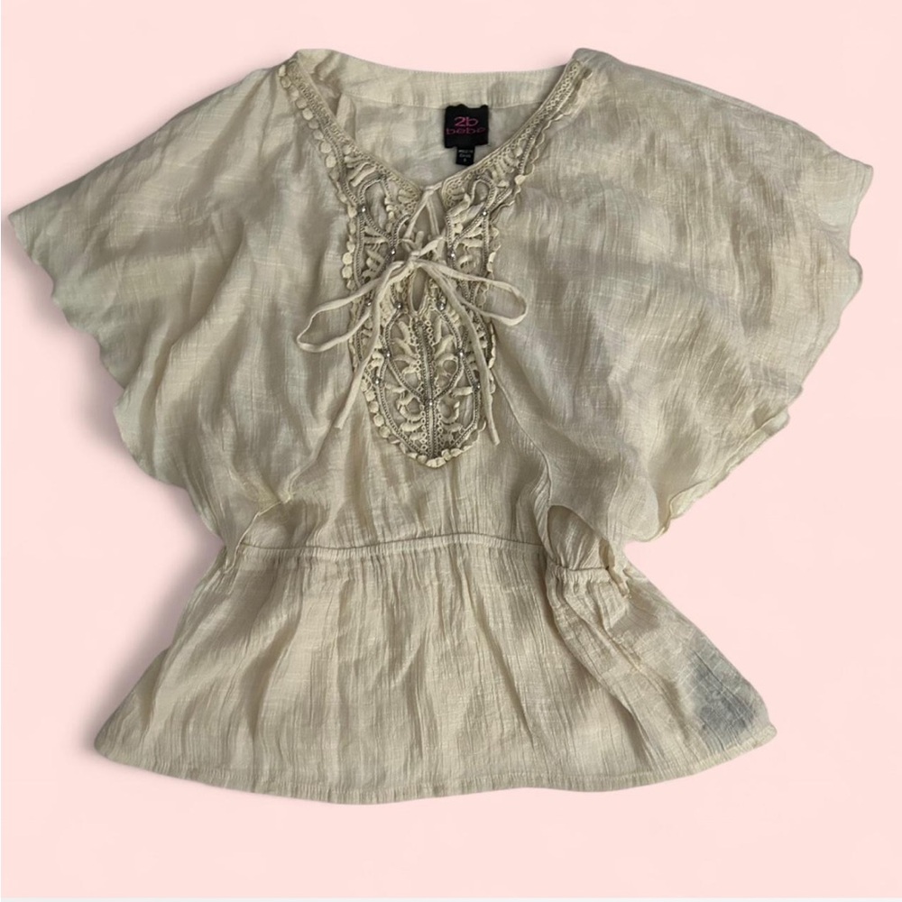 Y2K 2b Bebe emrbodiered/beaded blouse